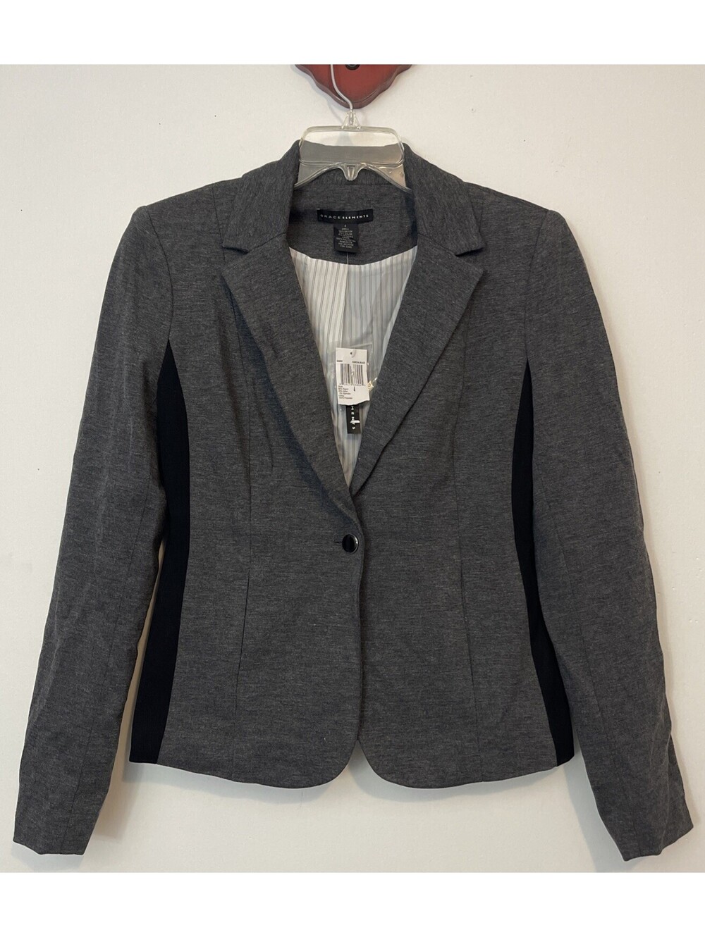 Grace Elements Womens Size 4 Gray Vneck Lined Casual Dress Jacket NWT! M1432
